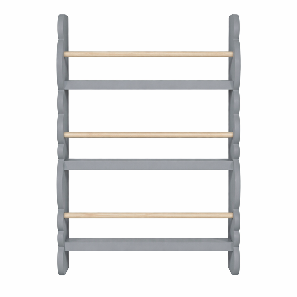 Bibliothèque murale enfant Laponie grise au design scandinave épuré