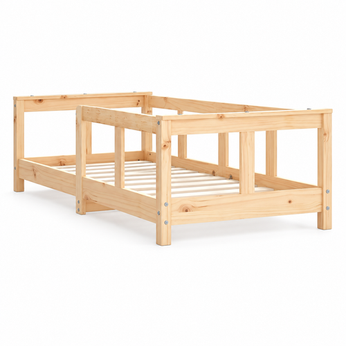 Lit enfant 70x140 en pin massif – Tilleul, bas à tête et pied de lit