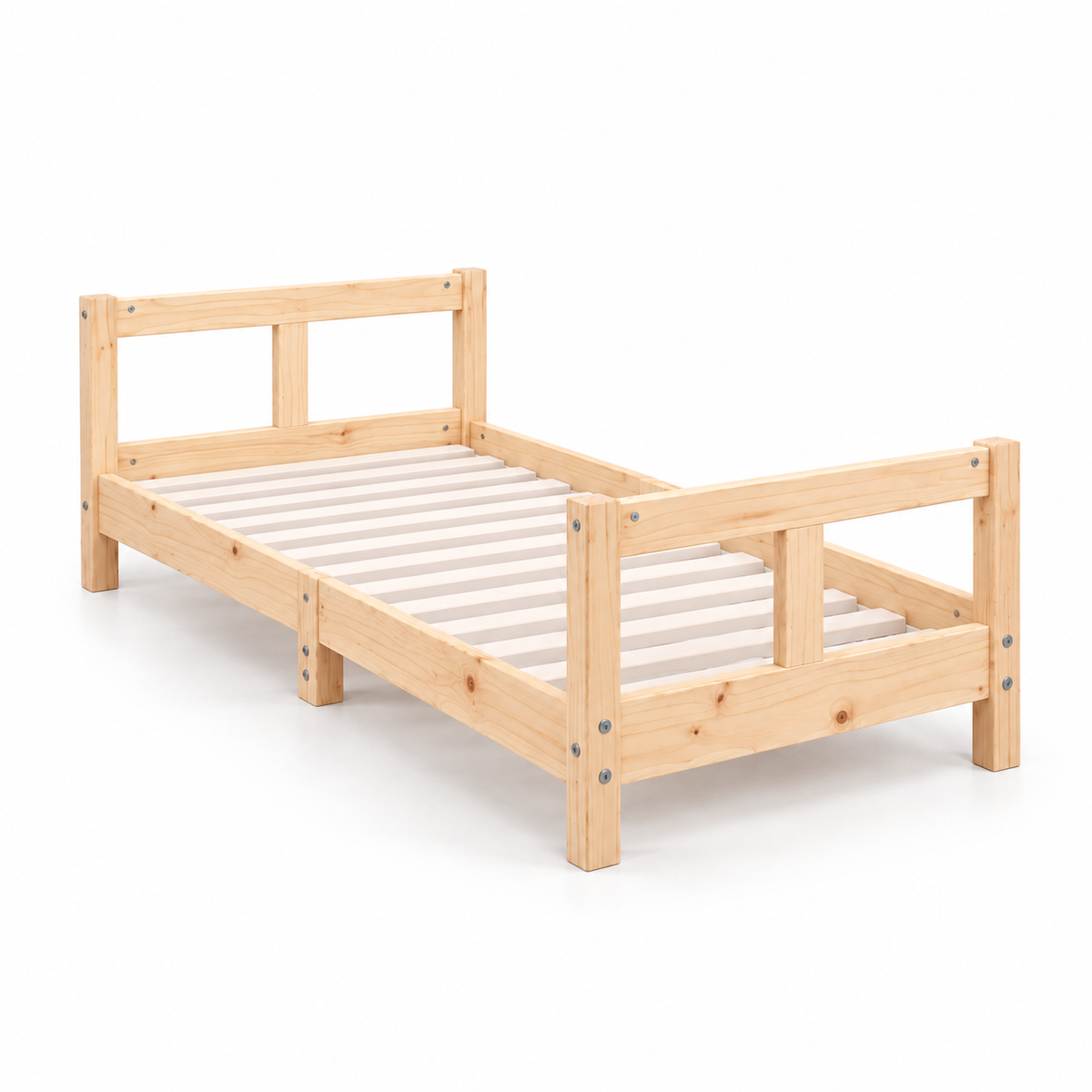 Lit enfant 80x160 en pin massif – Tilleul, bas à tête et pied de lit
