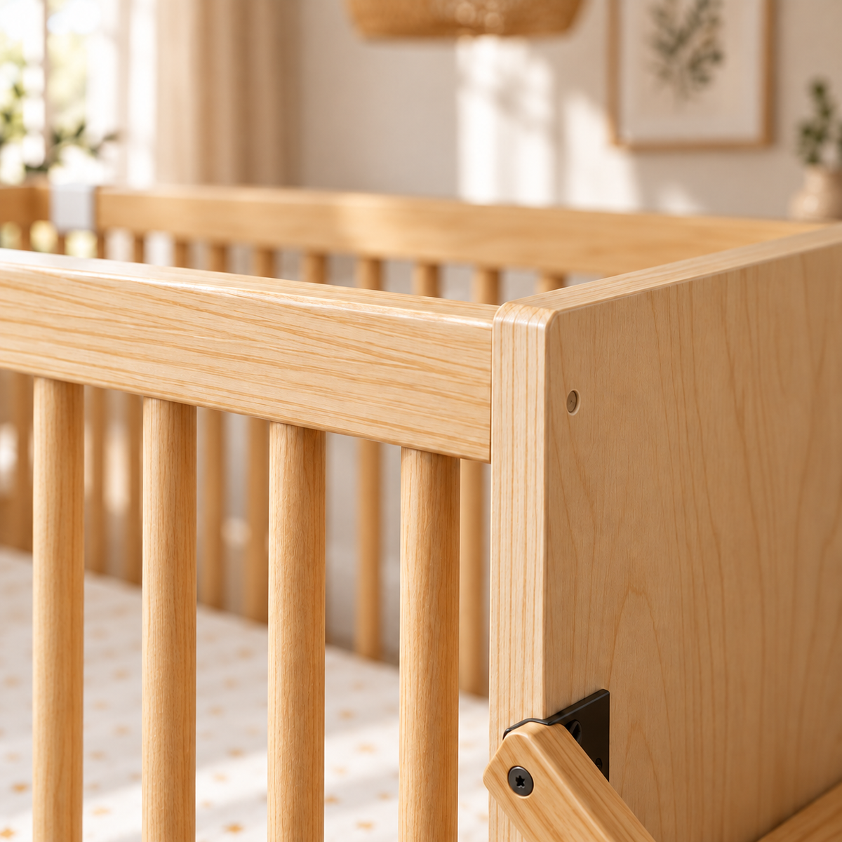 Lit bébé 2 en 1 avec table à langer - réglable