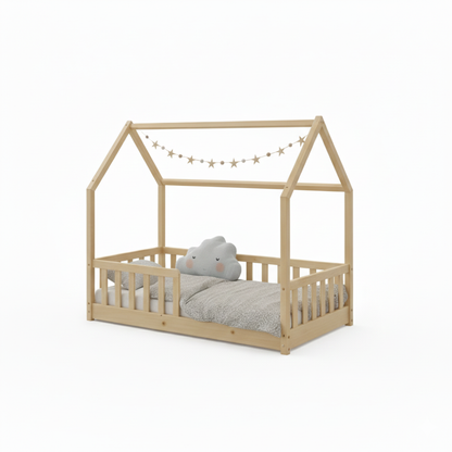 Lit cabane 80x150 - Naturel