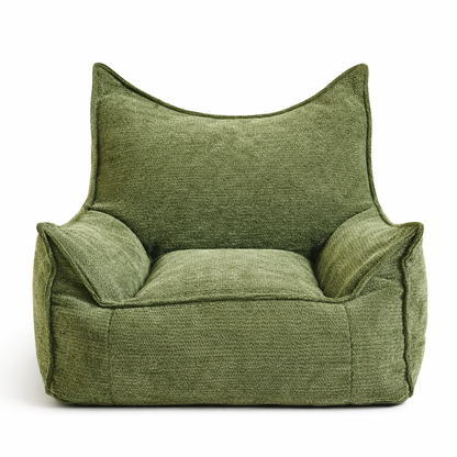 Pouf enfant olive fond blanc de face