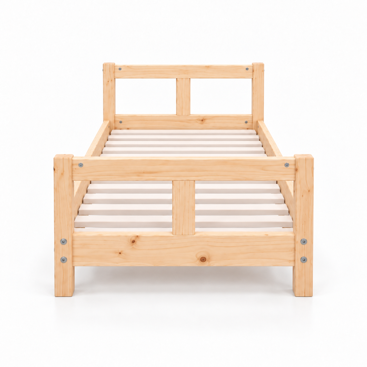 Lit enfant 80x160 en pin massif – Tilleul, bas à tête et pied de lit