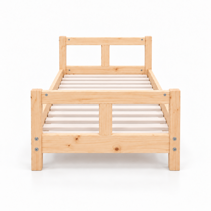 Lit enfant 80x160 en pin massif – Tilleul, bas à tête et pied de lit