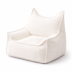 Pouf enfant de lecture blanc givre