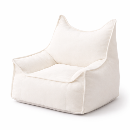 Pouf enfant blanc givre sur fond blanc