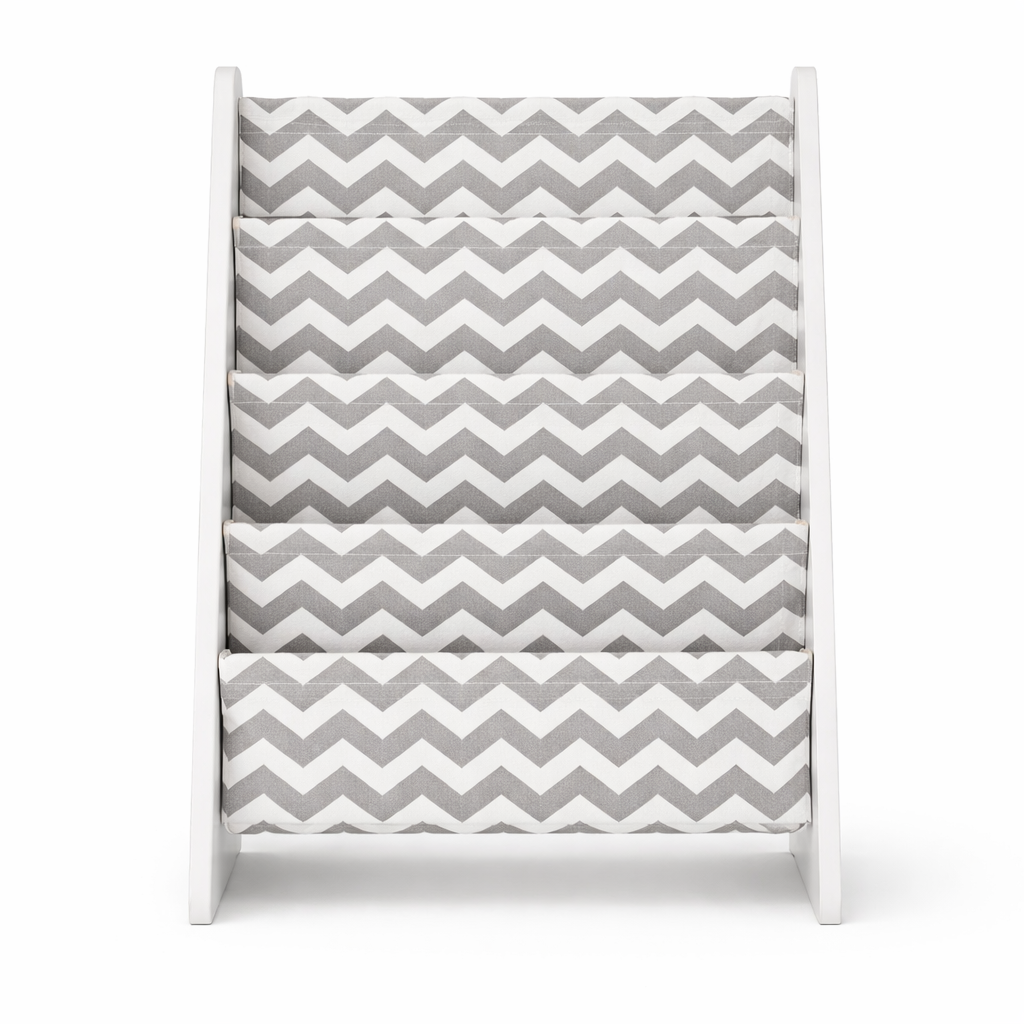 Vue de face de la bibliothèque souple Venise avec 4 niveaux de rangement