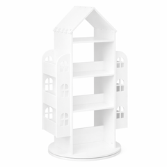 Bibliothèque Enfant Montessori Tournante - Blanc et Bois