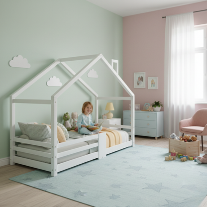 Lit cabane 90x200 - Blanc