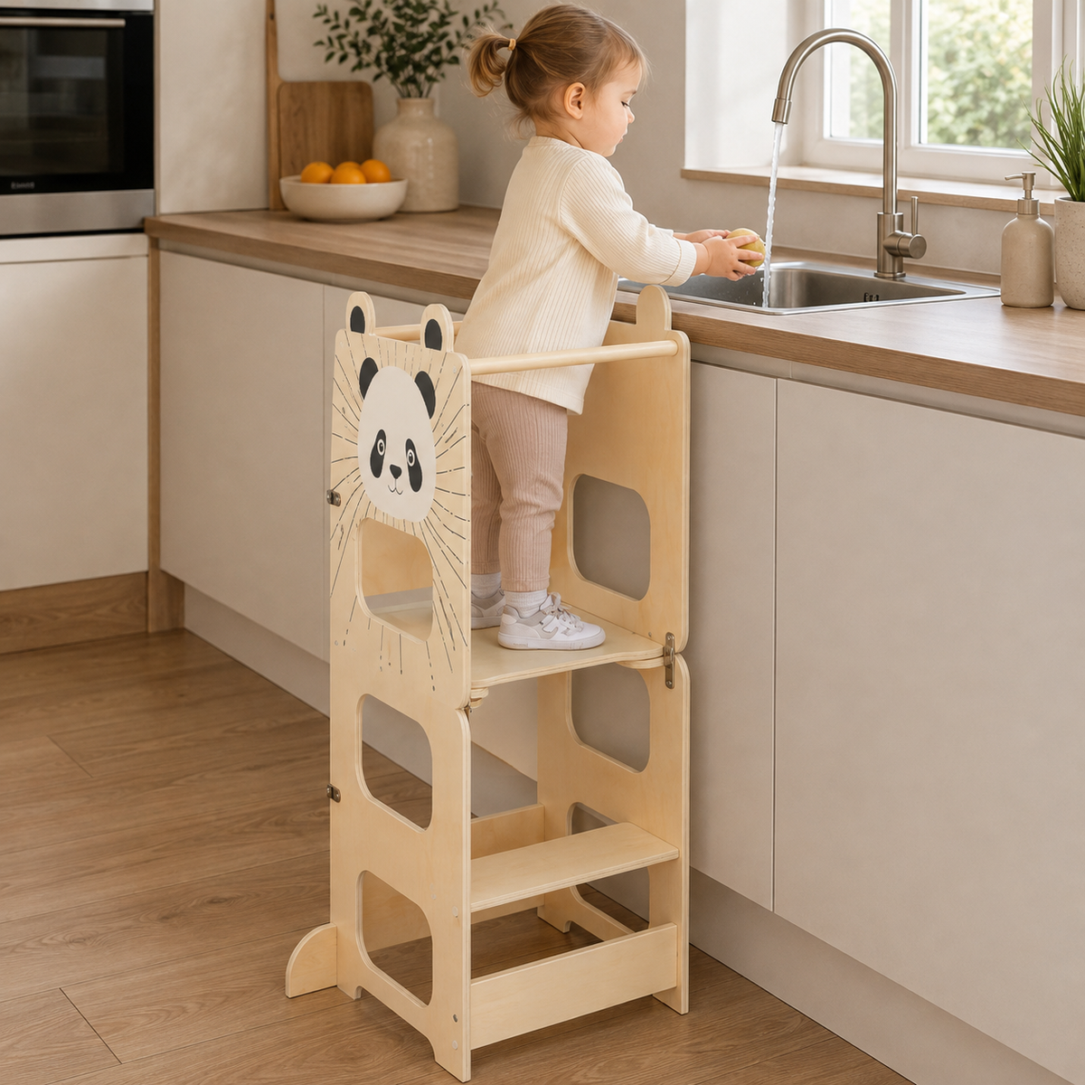 Tour d'apprentissage Montessori 3 en 1 - Panda ou singe