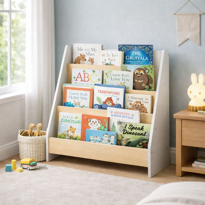 Bibliothèque de sol Cavtat installée dans une chambre d'enfant moderne