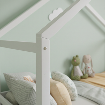 Lit cabane 90x200 - Blanc