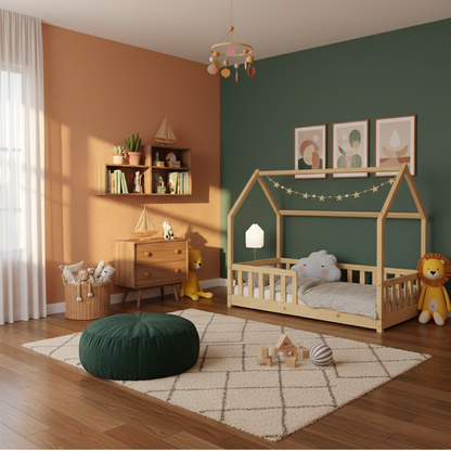 Lit cabane 80x150 - Naturel