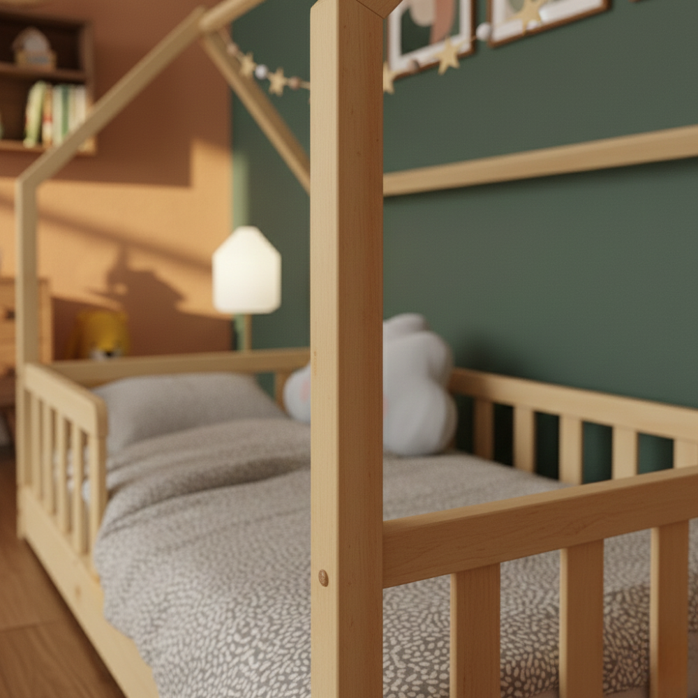 Lit cabane 80x150 - Naturel