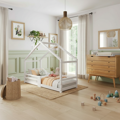 Lit cabane 90x200 - Blanc