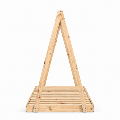 Lit cabane 70x140 en pin massif – Cèdre, tipi au sol