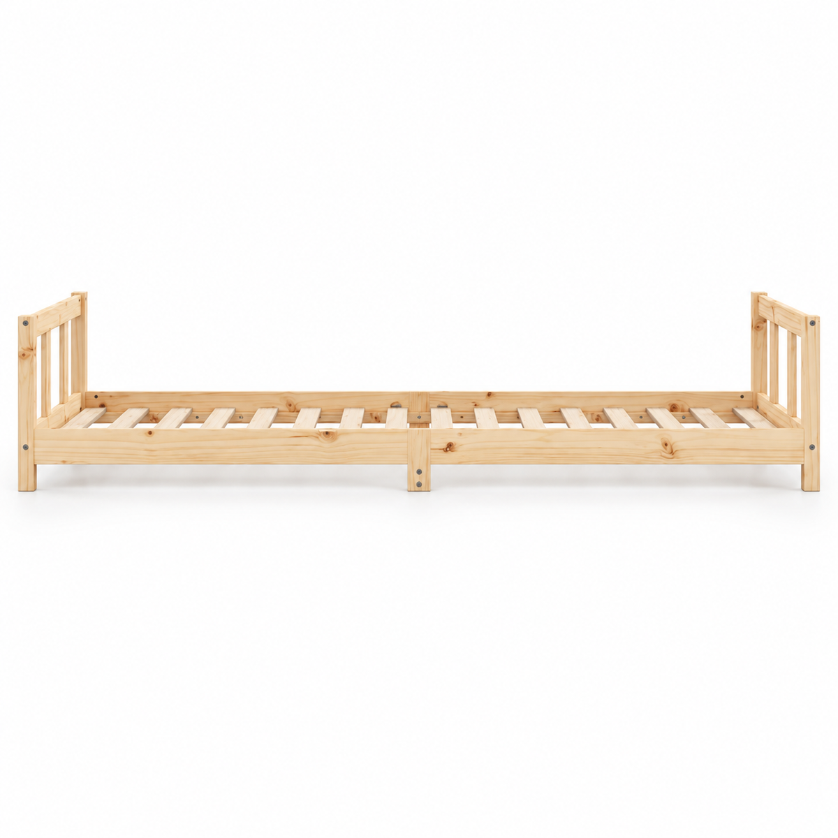 Lit enfant 90x190 en pin massif – Tilleul, bas à tête et pied de lit