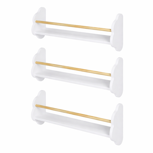 Lot de 3 petites étagères murales blanches Nuuk avec parois en forme de nuage