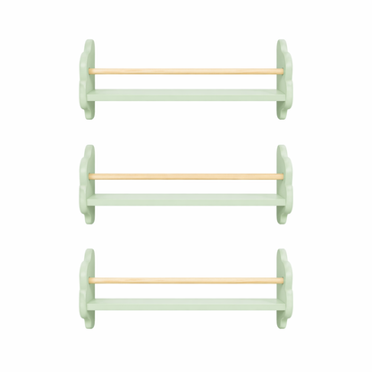 Vue de face des 3 étagères Nuuk de largeurs différentes : 45, 55 et 65 cm
