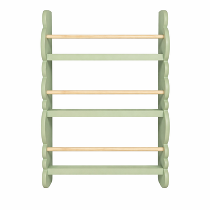 Bibliothèque murale enfant Laponie verte au design scandinave épuré