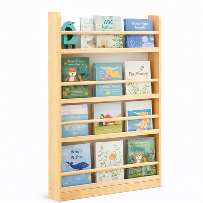 Bibliothèque murale bois Oslo version 89 cm pour petits espaces enfant