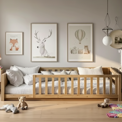 Lit Montessori au sol 100×200 – Naturel