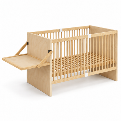 Lit bébé 2 en 1 avec table à langer - réglable