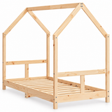 Lit cabane 80x160 en pin massif – Charme, toit pentagonal