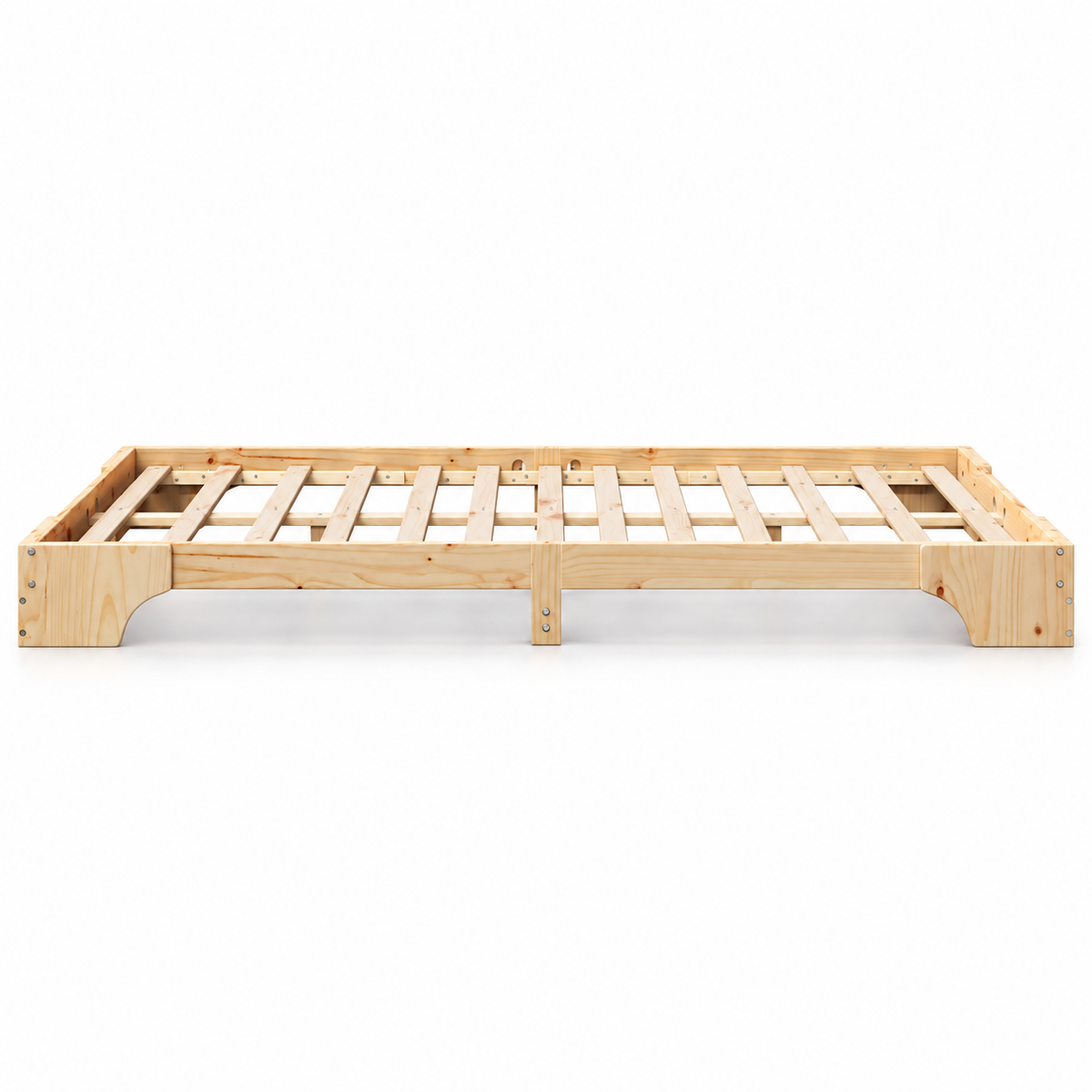 Lit enfant 140x190 en pin massif – Orme, plateforme basse épurée