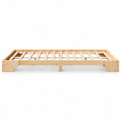 Lit enfant 140x190 en pin massif – Orme, plateforme basse épurée