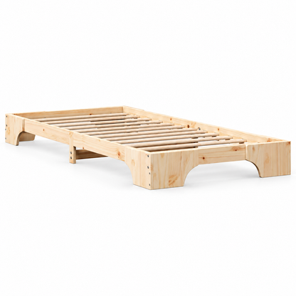 Lit enfant 90x190 en pin massif – Orme, plateforme basse épurée