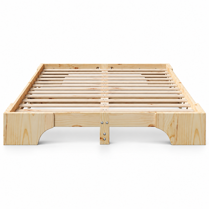 Lit enfant 140x190 en pin massif – Orme, plateforme basse épurée