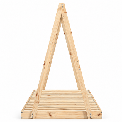 Lit cabane 90x190 en pin massif – Cèdre, tipi au sol