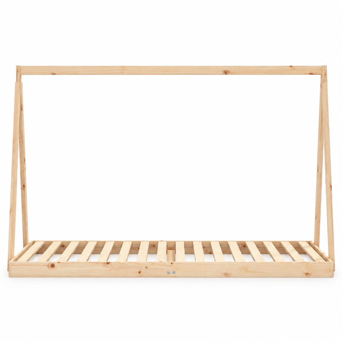 Lit cabane 90x190 en pin massif – Cèdre, tipi au sol