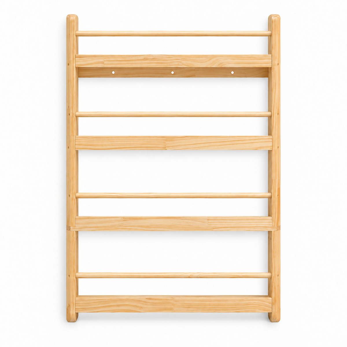 Bibliothèque Enfant Murale en Bois Naturel 4 Niveaux - Rangement Montessori