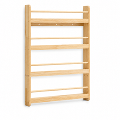 Bibliothèque Enfant Murale en Bois Naturel 4 Niveaux - Rangement Montessori