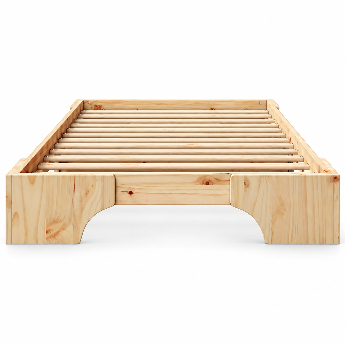 Lit enfant 90x190 en pin massif – Orme, plateforme basse épurée