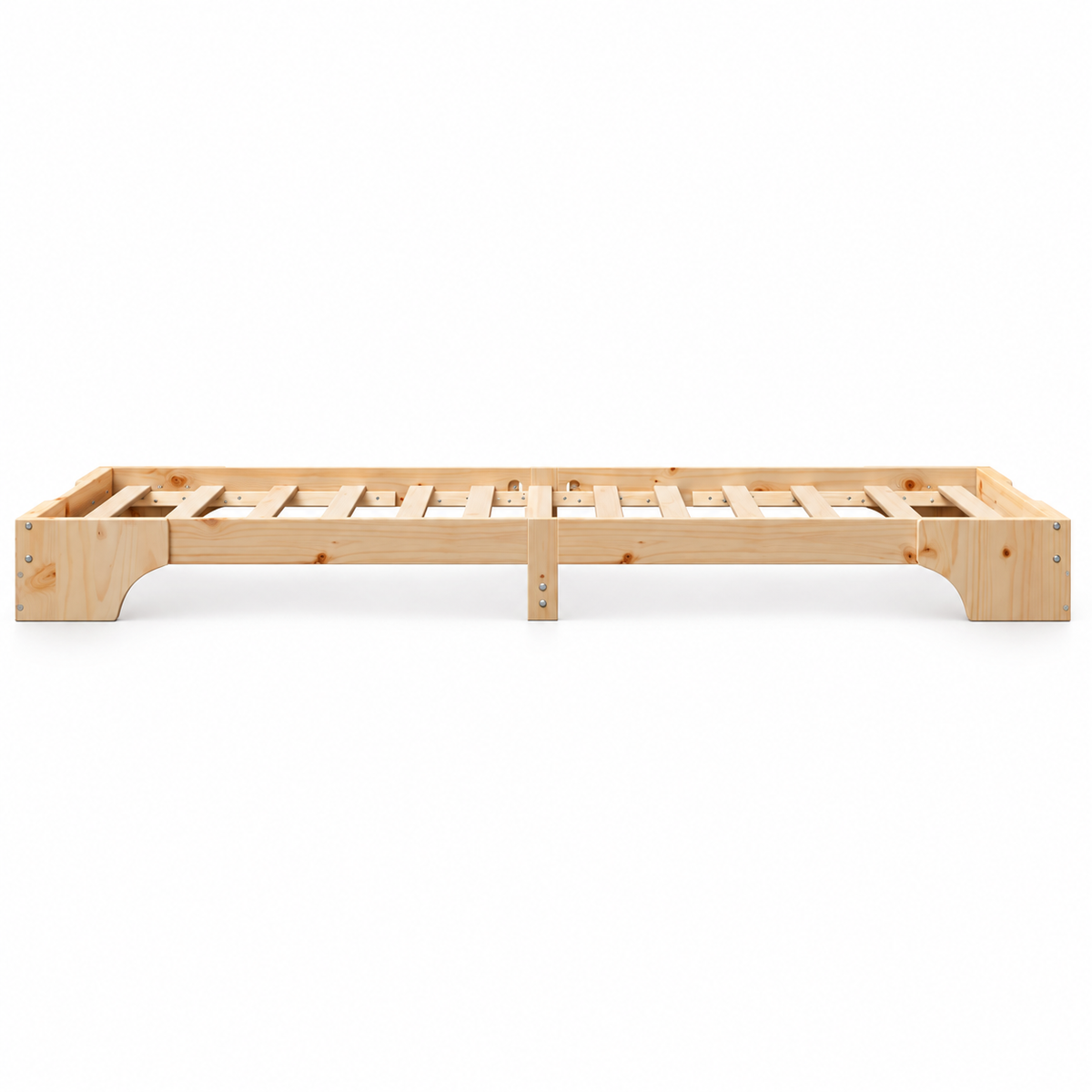 Lit enfant 90x190 en pin massif – Orme, plateforme basse épurée