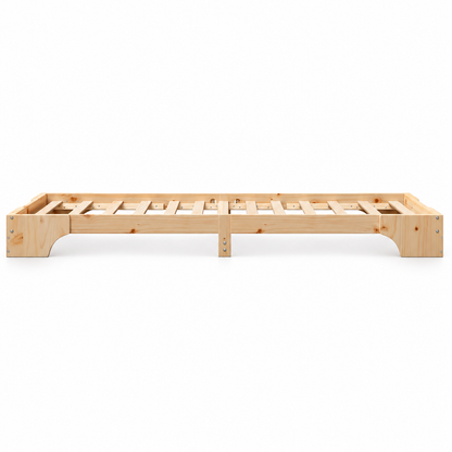 Lit enfant 90x190 en pin massif – Orme, plateforme basse épurée
