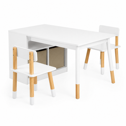 Table Enfant avec Rangement - 2 Chaises et 2 Bacs