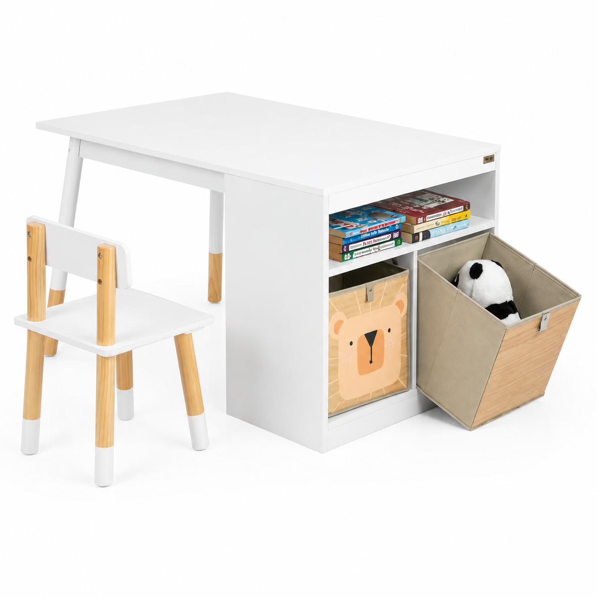 Table Enfant avec Rangement - 2 Chaises et 2 Bacs