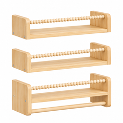 Lot de 3 Bibliothèques Enfant Murales 60cm - Etagère livre en bois