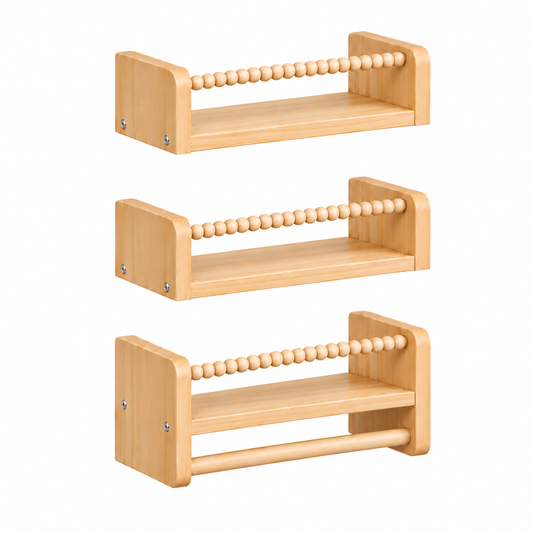 Lot de 3 Bibliothèques Enfant Murales 40cm - Etagère livre en bois