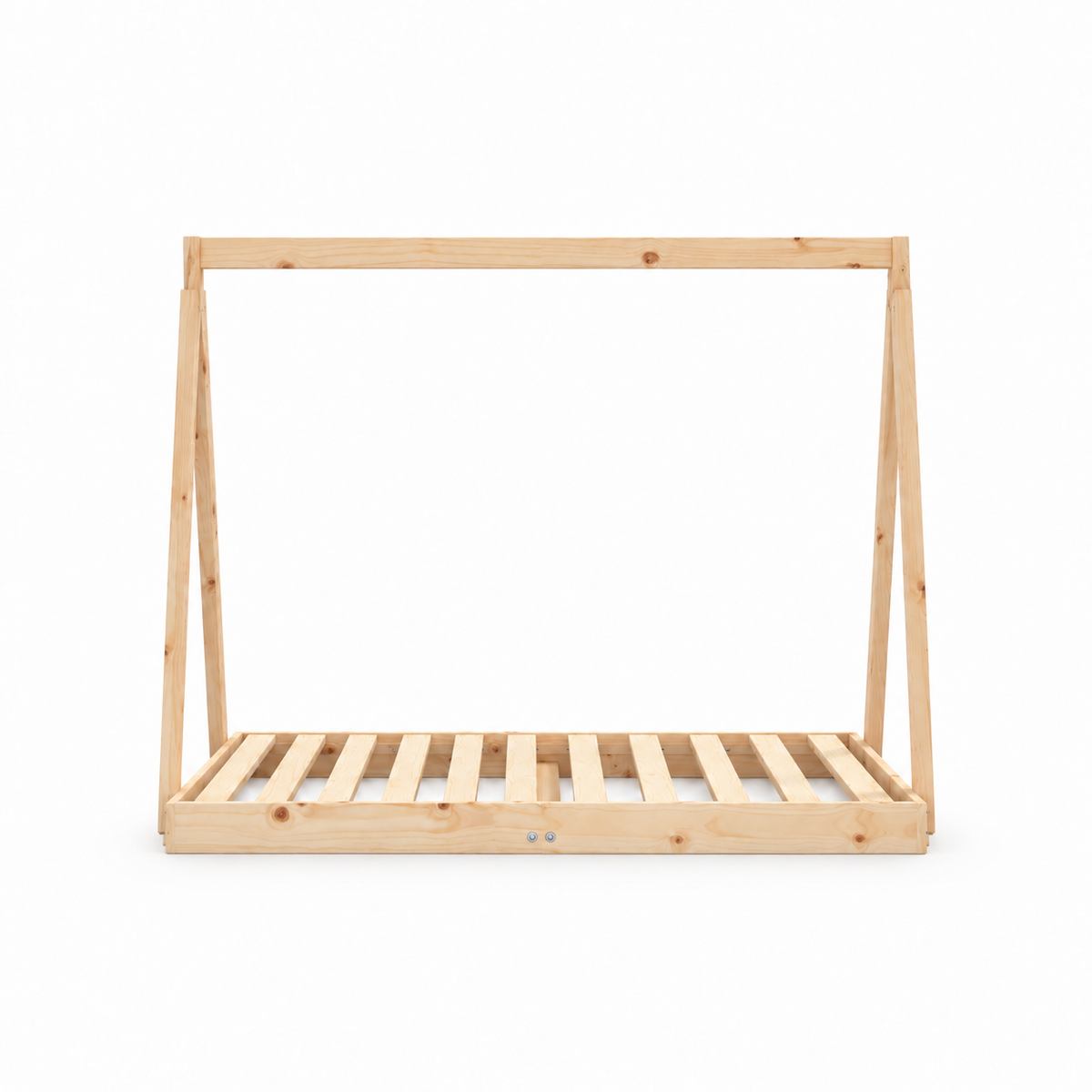 Lit cabane 80x160 en pin massif – Cèdre, tipi au sol