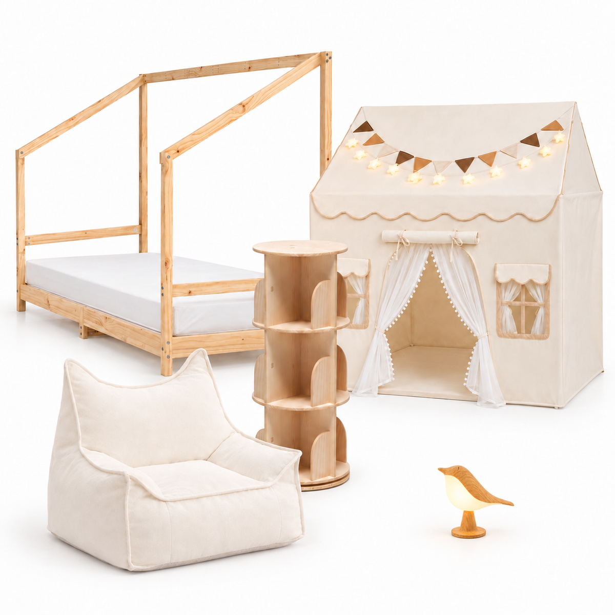 Cabane Enchantée — fond blanc — proportions corrigées
