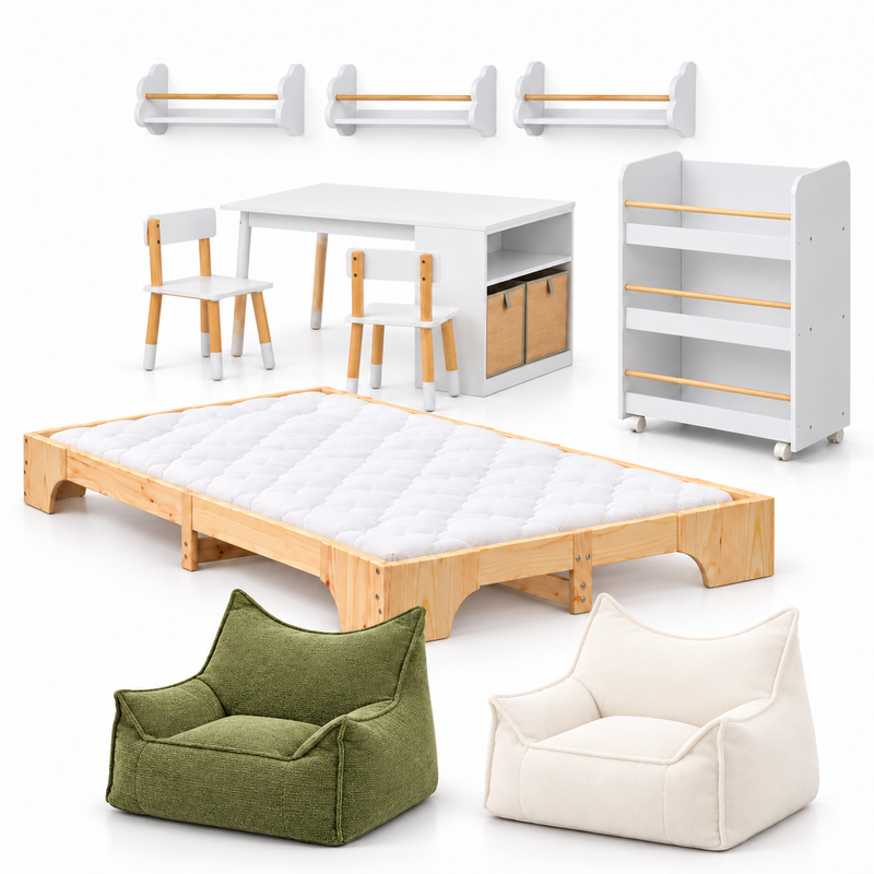 Chambre complète enfant — freres-soeurs-fond-blanc — proportions corrigées
