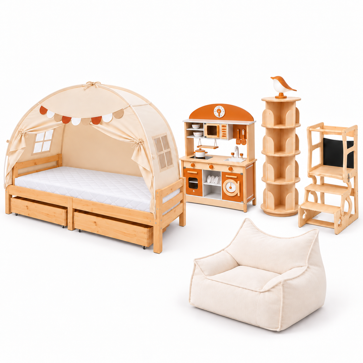 Pack Prestige complet — tente dans la longueur et tous les produits visibles